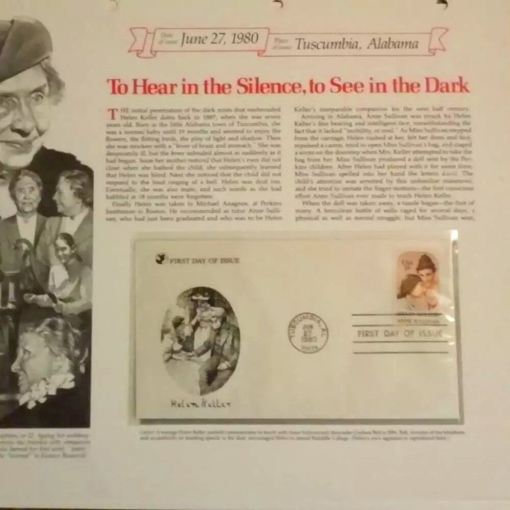 Helen Keller Readers Digest Stamp 1st Day Of Issue With Certificate Original Pac